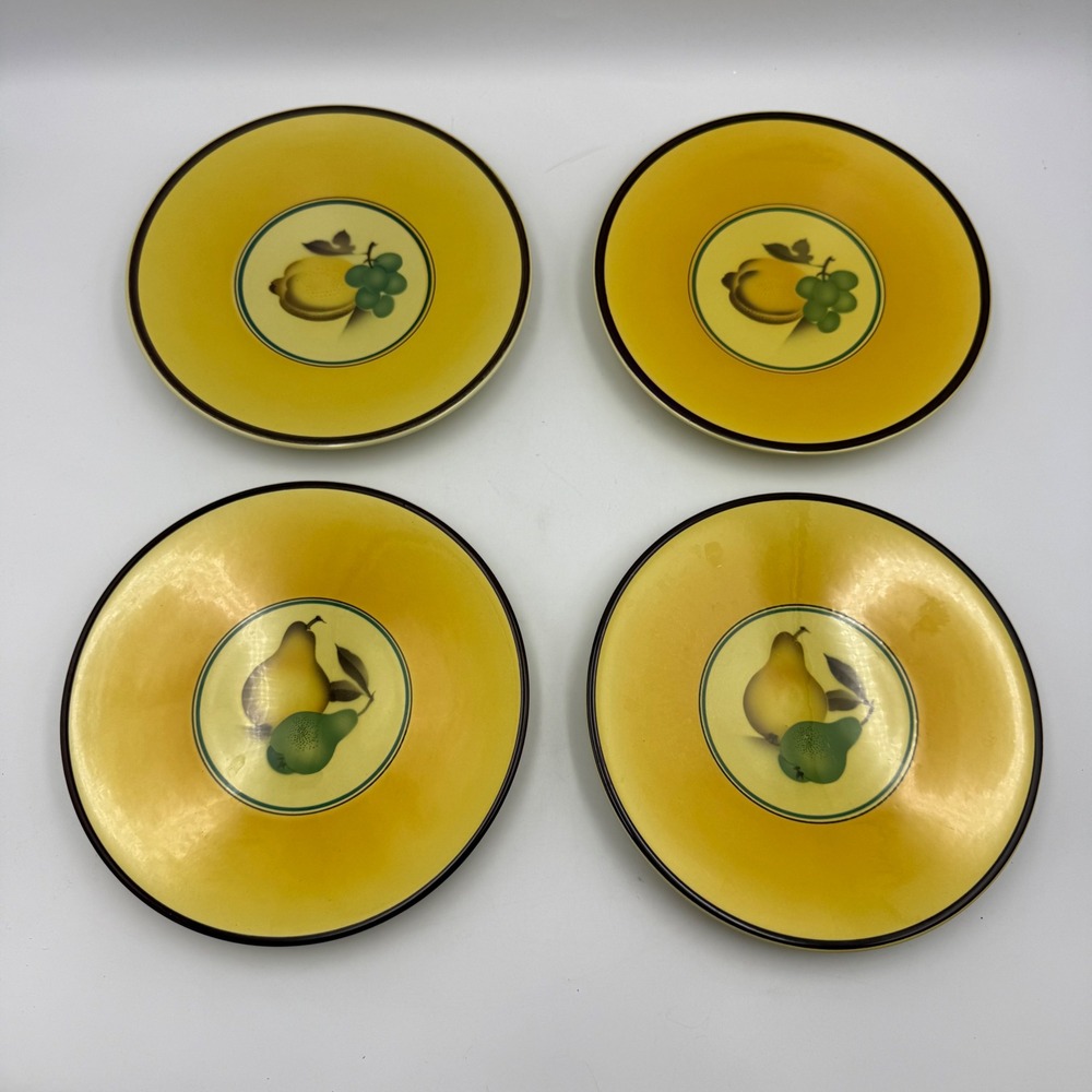 Set of 4 Vintage Royal Copenhagen's Bellona 8" Salad Plates Lemon Pear Denmark